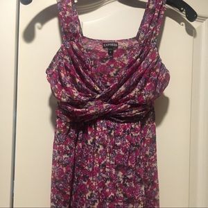 Fushia and purple floral sleeveless top